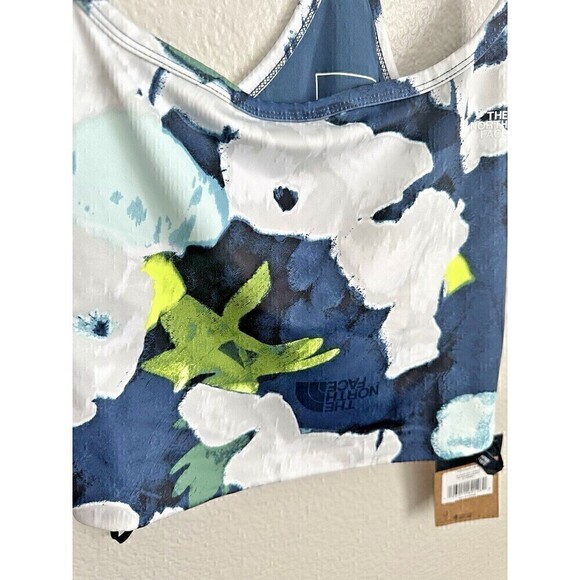 The North Face Top Womens Size XL Dune Sky Tanklette Flashdry Fabric Floral - Picture 3 of 6